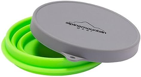 Collapsible Silicone Bowl with Lid for Camping and Backpacking - Camping Dishware Gear Essentials in Small/Medium/Large (Made by Caddis Sports) (Medium (Green))