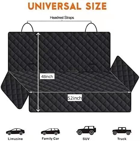 1PC Dog Car Seat Cover for Back Seat, Hard Bottom Back Seat Extender for Dogs, Waterproof Durable Car Seat Protector Reat Seat Covers for Cars, Trucks and SUVs, Black