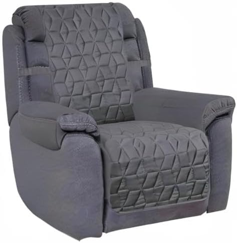 Ameritex Waterproof Nonslip Recliner Cover Christmas Decor Stay in Place, Dog Couch Recliner Cover Furniture Protector for Pets and Kids (Dark Grey, 23'')