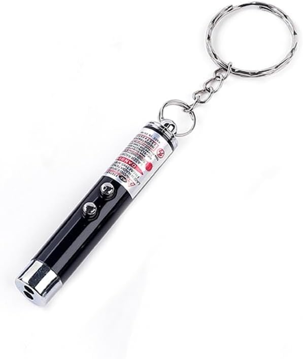 Mini Cat Toys Laser Pointer Pen Keychain Flashlight Funny Dog Stick Pet Lamp White Light LED Infrared Button Electronics Included (6 Color Mix Pack, 6 Color Mix)