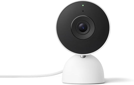 Google Nest Cam Indoor (Wired, 3rd Gen) - Security Camera with 2K Video and Gemini, Night Vision, 2-Way Audio, Works with Google Home - 2025 Model - Snow