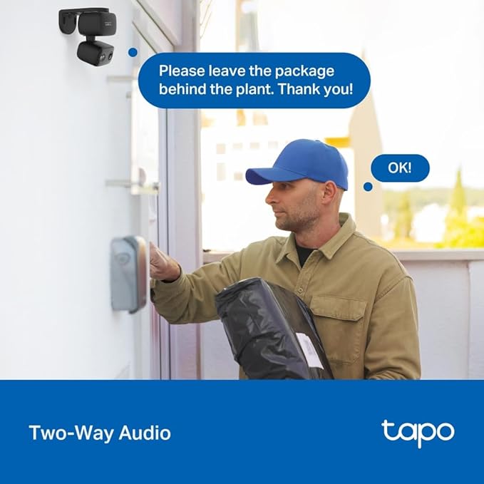 Tapo 2K Indoor/Outdoor Pan/Tilt Wired Security Camera - Baby Monitoring, Person & Baby Cry Detection, 360ยฐ Motion Tracking, Night Vision, No-Subscription Local Storage or Optional Cloud, C217 (2-Pack)