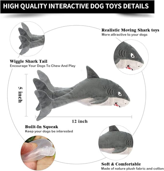Petiepaw Interactive Dog Toys,Flopping Fish Dog Toys for Large/Medium/Small Dogs,Squeaky Plush Dog/Puppy Toys,Touch Activated