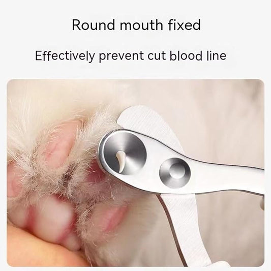 Cat Nail Clippers with Circular Cut Hole -Avoid Over Cutting Pet Nail Clippers -Sharp Angled Blade Professional paw Trimmer Set for Novice pet Families (Pink)