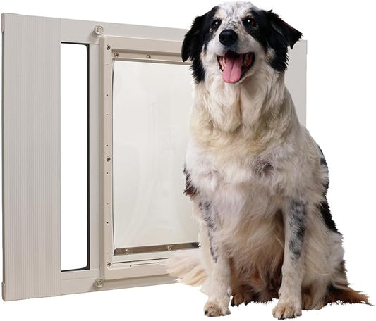 Ideal Pet Products Aluminum Sash Window Pet Door, Adjustable to Fit Window Widths from 27" to 32", Large 10-1/2” x 15” Flap Size