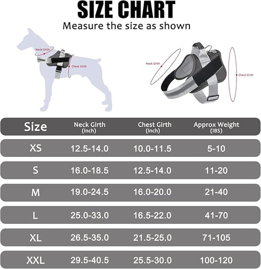 Bolux Dog Harness, No-Pull Reflective Dog Vest, Breathable Adjustable Pet Harness with Handle for Outdoor Walking - No More Pulling, Tugging or Choking