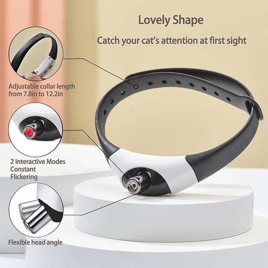 Interactive Cat Toys Laser Pointer Collar for Indoor Cats, Upgraded Automatic Cat Laser Toy with Red Light, Interactive Cat Toys for Bored Indoor Cats
