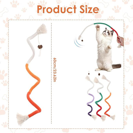 6 Pcs Cat Toys Chew Ropes, Cat Chew Toy for Teeth Cleaning, Safe Teeth Cleaning Toy for Indoor Kittens, Interactive Kitten Teething Toys to Transfer Chewing from Wires for All Breeds