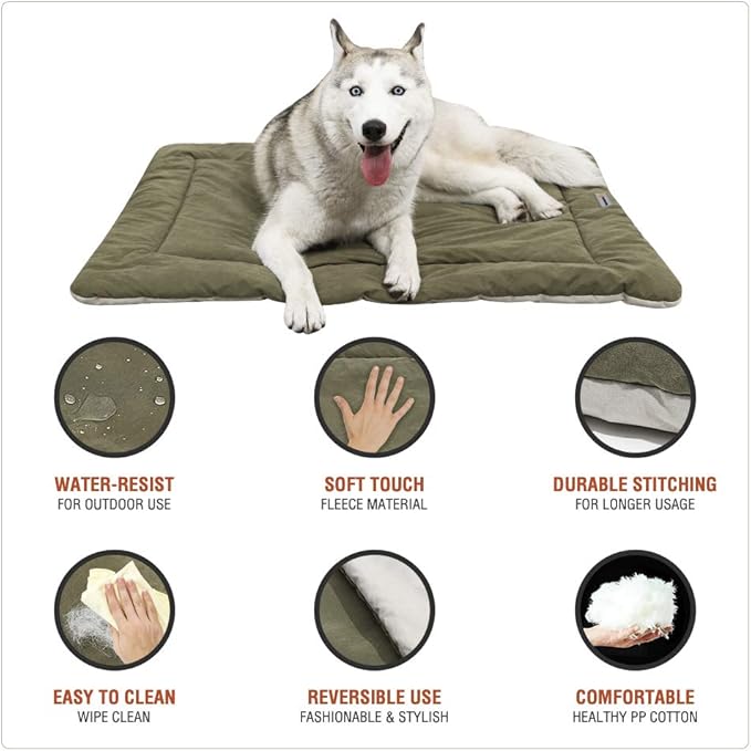 CHEERHUNTING Camping Dog Bed Pet Bed 40”X32”, Outdoor, Waterproof, Washable, Water-Resist, Large, Durable, Portable Travel Pet Mat