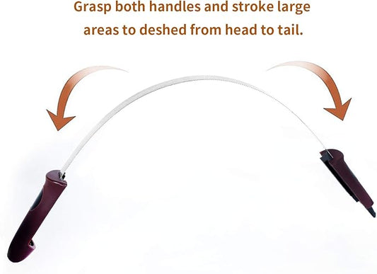 BOTH WINNERS Dual-Sided Shedding Blade with Stainless Steel Blade De-Shedding Tool for All Dog Coat Types- Soft Touch Grip (Burgundy)