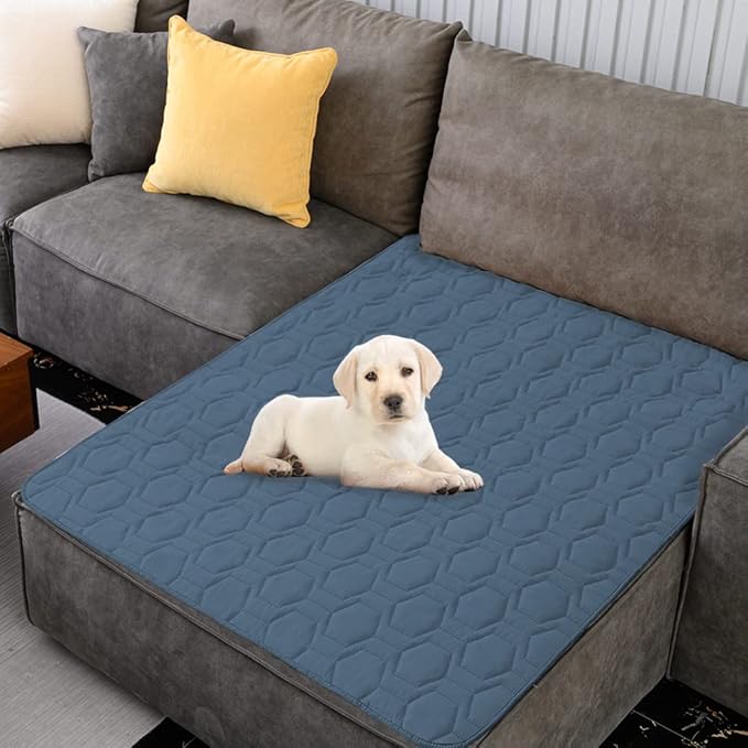 Tcksstex Waterproof and Non-Slip Dog Bed Cover and Pet Blanket Sofa Pet Bed Mat ,car Incontinence Mattress Protectors Furniture Couch Cover for Most Cats Dogs, Pets(52x82- Navy Blue)