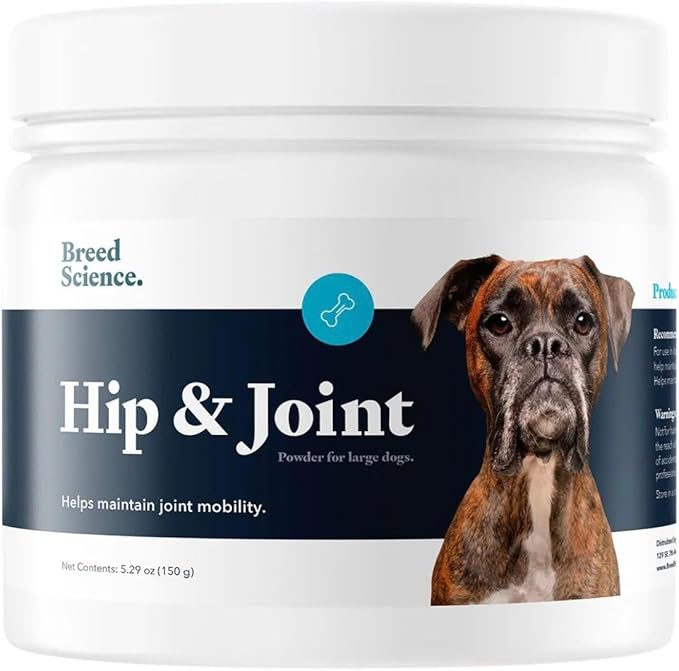 Hip and Joint Food Supplement for Dogs, Large Breeds- Glucosamine and Chondroitin Powder with Green Lipped Mussel - Pain, Inflammation Relief with Vitamins - Senior Health Supplies for Arthritis