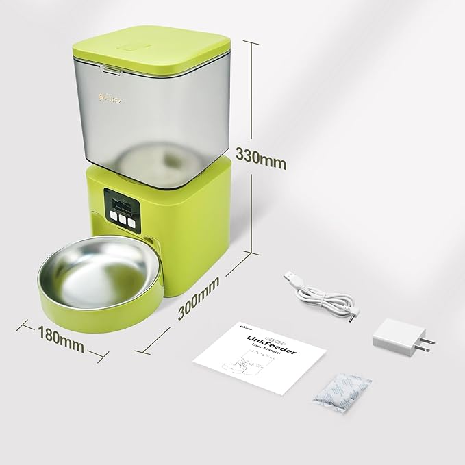Plike Automatic Cat Feeder with Camera, WiFi Smart Pet Feeder with App Control (2.4G & 5G), 4L Capacity, 2-Way Audio & Night Vision, Anti-Clog Food Dispenser for Cats and Dogs