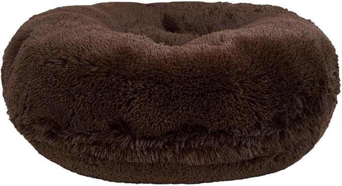 Bessie and Barnie - Luxury Extra Plush Faux Fur Bagel Pet/Dog Bed (Grizzly Bear, X-S)