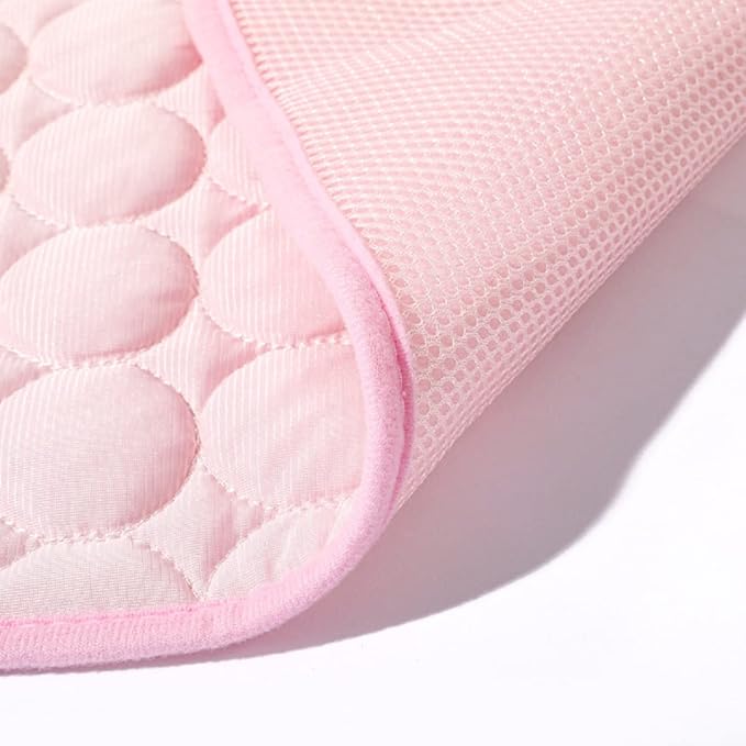 SOMOYA Dog Self Cooling Mat Pet Washable Cooling Pads Blanket Sleeping Kennel Mat,Ice Silk Sleep Mat Pad Non-Toxic Breathable Sleep Bed Beach for Large Dogs Cats (Pink, 27.5x19.7 in)
