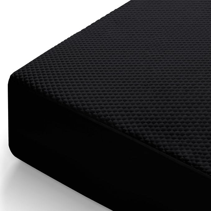 OhGeni 100% Waterproof Mattress Protector, Queen-Black Size Mattress Pad, Fits 6"-20" Mattresses with Deep Pocket, Cooling, Breathable Fitted Sheets, Soft Bed Cover, Noiseless, Machine Washable
