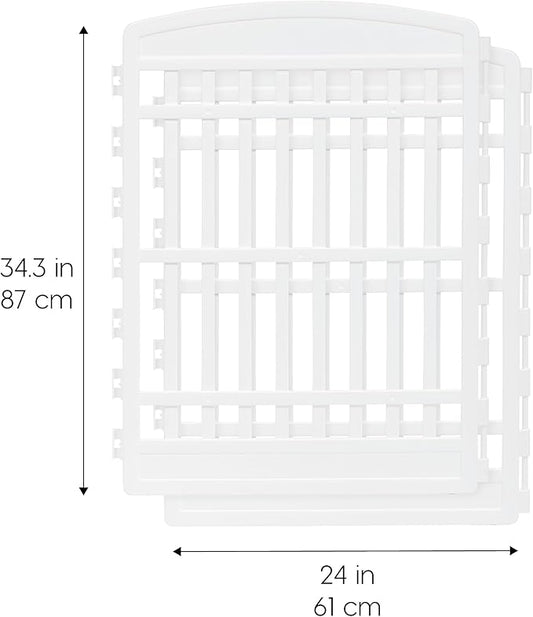 IRIS USA 34" 2-Panel Add-On Panels, Pet Dog Puppy Playpen, Foldable, Customizable, White
