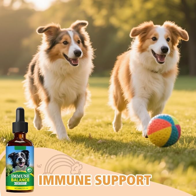 Dog Immune Support for Gut Health, Histamine Balance & Skin Soothe, an Animal Essentials Critical Immune Defense Dogs with Easy Feeding-2FL.OZ