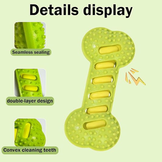 Interactive Dog Chew Sound Toy, Made of TPR Material, is bite-Resistant and Durable. It can be Used for Dog Teeth Cleaning and Training, and is an Ideal Toy for Dogs.(Green)