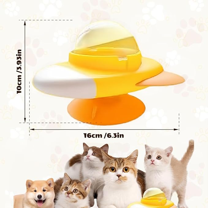 2026 new Rocket Shape 360° Rotating Puzzle Feeder for Cats - Interactive Treat Dispenser Toy for Indoor Play, Slow Eating & Mental Stimulation.