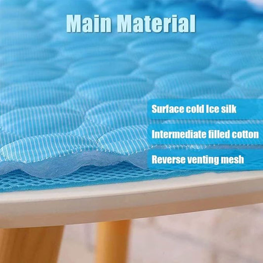 2026 Upgraded Washable Dog Cooling Mat Ice Silk Cooling Mat for Dogs Pet Self Cooling Pad Blanket Dog Cooling Pad (Q-Max>0.4) for Indoor & Outdoor Car Seats (Blue, 28x22 in)