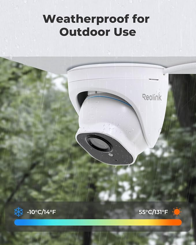 REOLINK 5MP PoE Security Camera, Surveillance Outdoor Indoor for home, Person/Vehicle/Pet Detection, Time-Lapse, Work with Smart Home, 100ft IR Night Vision, Support 512GB SD Card, RLC-520A(Pack of 2)