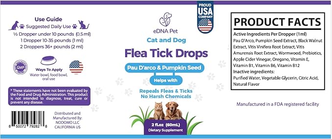 eDNA Pet - Natural Pet Skin & Coat Care Drops – Herbal Outdoor Comfort Formula with Cedarwood, Eucalyptus, and Coconut Oils – Made in USA