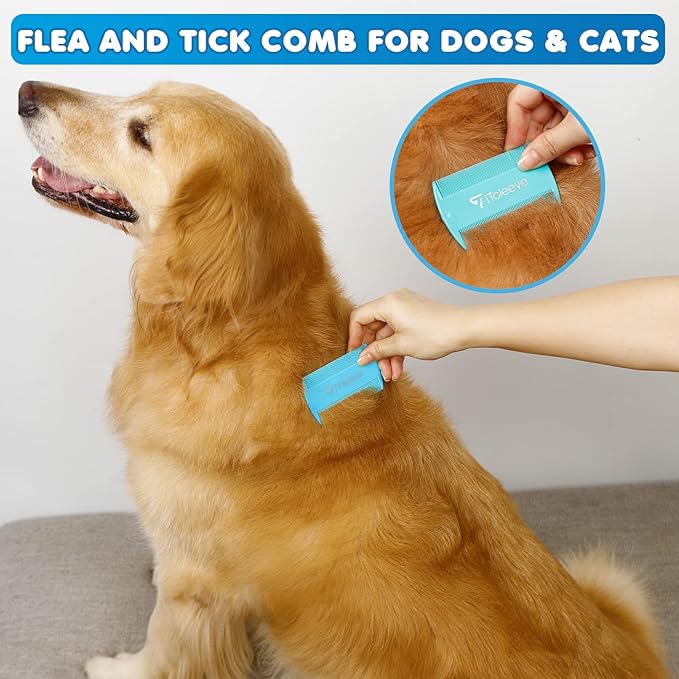 iToleeve Dual Flex Slicker Brush Dog Brush, Gentle Grooming Tool for Sensitive Dogs & Cats - Ideal for Long Hair, Removes Undercoat, Tangles, and Knots