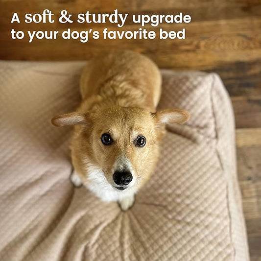 4Knines Luxury Dog Bed Cover – Waterproof Cover for Dog Bed – Heavy Duty Quilted Material – Durable, Machine Washable – USA Based Brand – Extra Large (Tan)
