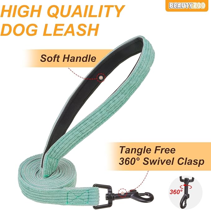 BEAUTYZOO No Pull Dog Harness, Adjustable Dog Harness and Leash Set -Easy Wearing with 3 Buckles/Control Handle,No Choke Soft Padded Reflective Pet Vest for Training Walking Hiking,Solid Aqua Blue M