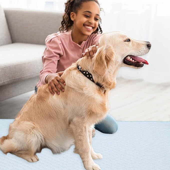 Dog Cooling Mat, Durable Machine Washable Pets Cool Pad, X-Large, Blue