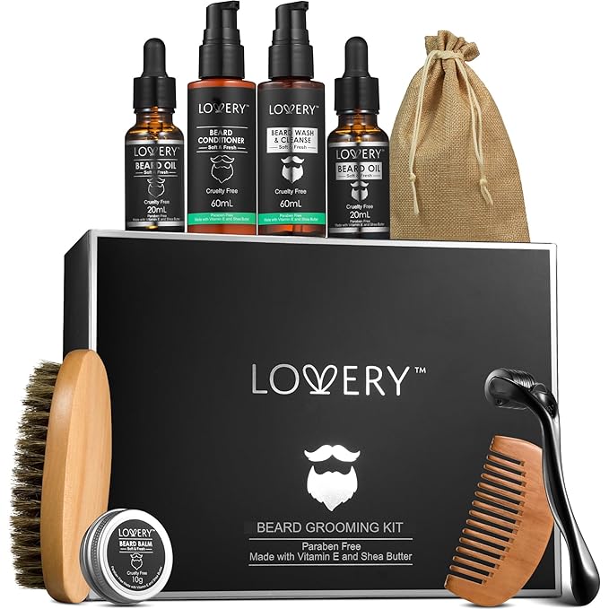 Gifts for Men Beard Grooming Kit, Holiday Gift Beard Kit Set with Beard Oil, Balm, Wash, Brush, Comb & More, Mens Gifts for Him, Dad, Birthday, Boyfriend, Husband, Man
