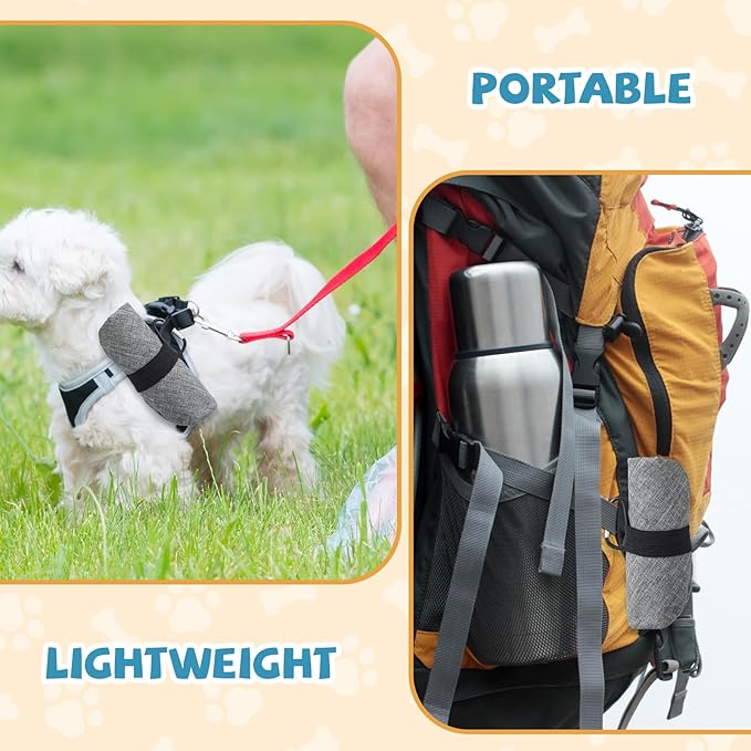 Meanplan 2 Pack Portable Dog Bowls Foldable Travel Dog Dish Portable Puppy Water and Food Bowl Pet Hiking Accessories for Small and Large Pets(Gray,40 oz)