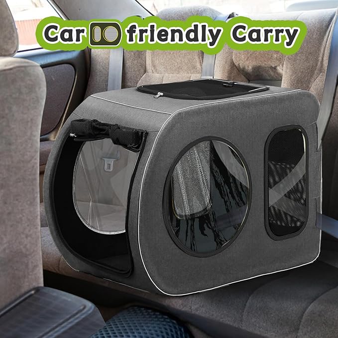Saudism Large Dog Stroller for Medium Dogs,Pet Stroller for 2 Small Dogs, Foldable Jogger Wagon with Detachable Carrier for Car Seat, Adjustable Handle, Up to 90 lbs, Gray