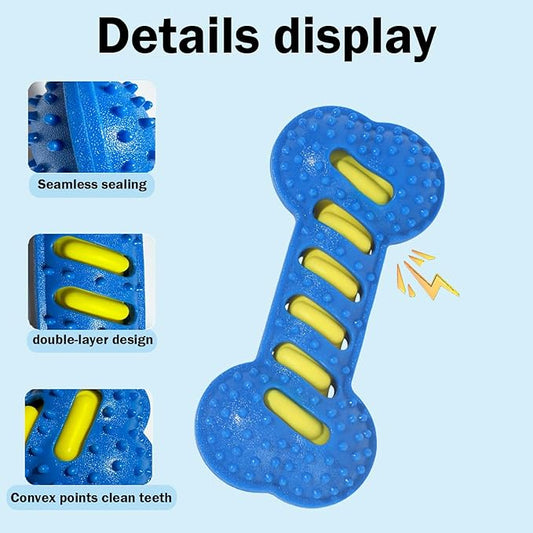 Interactive Dog Chew Sound Toy, Made of TPR Material, is bite-Resistant and Durable. It can be Used for Dog Teeth Cleaning and Training, and is an Ideal Toy for Dogs.(Blue)