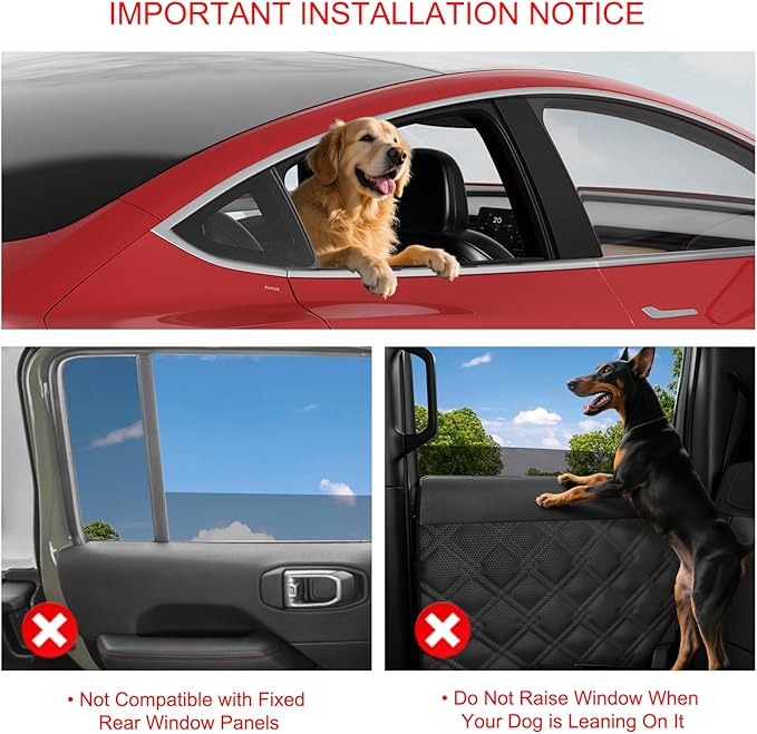 Surfcabin Dog Car Door Protector – 20% Larger Design for Sedans, Family Cars and Small SUVS, 2 Packs Thickened PU Material Waterproof Door Panel Covers, Protects Doors from Dog Scratching
