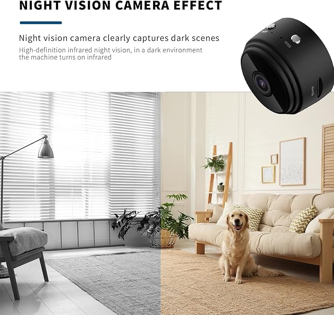 Hidden Camera Mini Spy Camera WiFi 1080P, Wireless Indoor Security Camera with Night Vision & Motion Detection, Nanny Cam for Home Baby Pet Monitor,TF Card Storage (Black)
