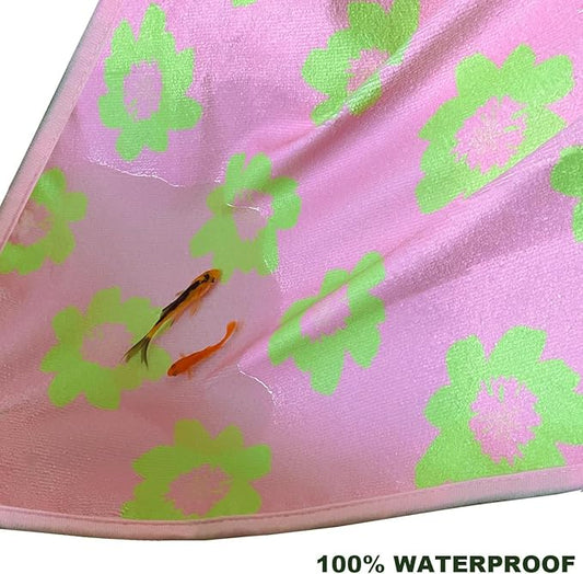Car Seat Covers 2pcs Waterproof Towel Car Seat Cover Universal Fit for Most Trucks SUV Fitness Athletes Pets Gym and Water Sport,(Pink Flower)