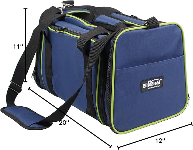 EliteField Expandable Soft Pet Carrier (3 Year Warranty, Airline Approved), Multiple Sizes and Colors Available (20" L x 12" W x 11" H, Navy Blue)