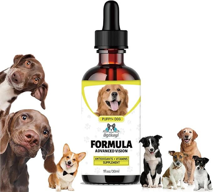 Advanced Vision Formula for Dogs – Liquid Eye and Vision Support Supplement – Supports Clear Vision & Reduces Cloudy Eyes & Cataracts in Dogs – with Lutein & Zeaxanthin – 1oz (30ml) Oral Drops