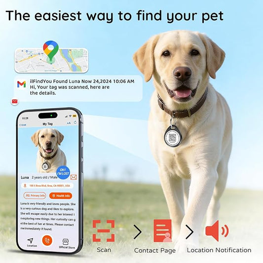 American Flag Dog ID Tag, Patriotic QR Code Dog Tags for 4th of July Independence Day & USA 250th Anniversary, Personalized Anti-Lost Pet Name Tag for Small Medium Large Dogs Cats
