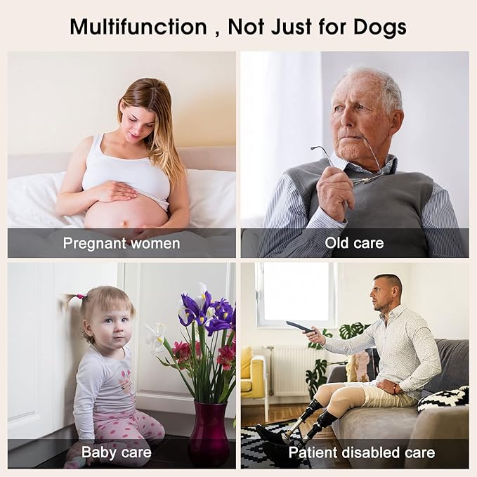 Comsmart Smart Wireless Dog Door Bell, Doggie Doorbell for Pet Potty Training Communication Go Outside Press Button with 38 Melodies 4 Volume Levels LED Flash (1 Receiver & 2 Transmitter), White