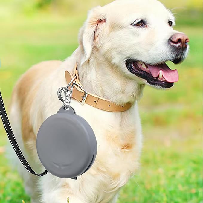Collapsible Double Dog & Cat Bowl, 2-in-1 Silicone Food & Water Dish Portable Travel Feeding Bowl for Camping (Small)