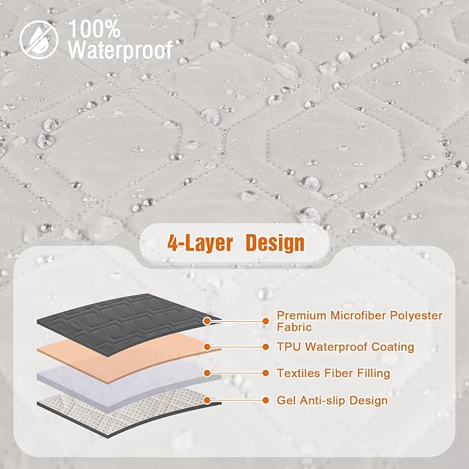 VANSOFY Couch Cover, Waterproof Sofa Covers Washable Slipcover Furniture Protector Couch Seat Covers Non-Slip Couch Cover for Dogs, Pets(Loveseat Plus, Off White)