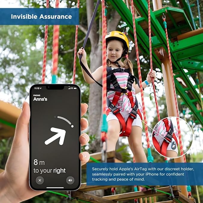 INFINITE ORBIT AirTag Holder for Kids โ 2 Pack Anti-Removal Locking Case, GPS Tracker Holder Suitable for Children, Elderly, Pets & Luggage, Hidden Air Tag Pin Case (Compatible with Apple AirTag)