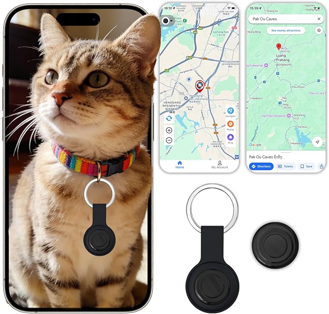 Pet GPS Tracker: A smart Collar with Real-time Location Tracking—no Monthly fees, no SIM Card Required, Real-time Tracking for Small Pets, Compatible with Android and iOS, 356-day Battery Life