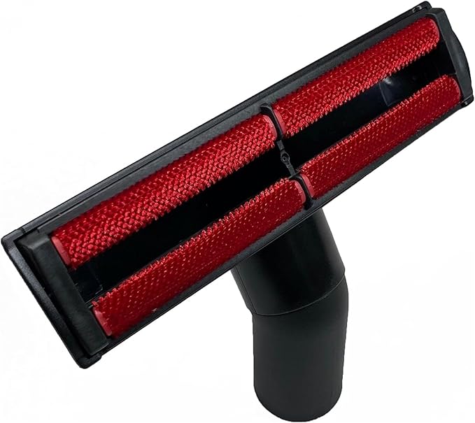 Wessel-Werk Upholstery Vacuum Attachment Tool with Red Velvet Microfiber Strips to Lift Pet Hair, Lint, and Thread from Fabrics and Upholstery (Flexible Upholstery Tool)