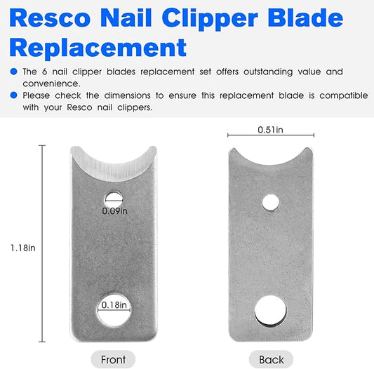 JIOTAR 6 Pet Nail Clipper Blade Replacement Parts for Resco Guillotine Trimmers, Pets Dogs Guillotine Nail Trimmer Blades -6 Pack