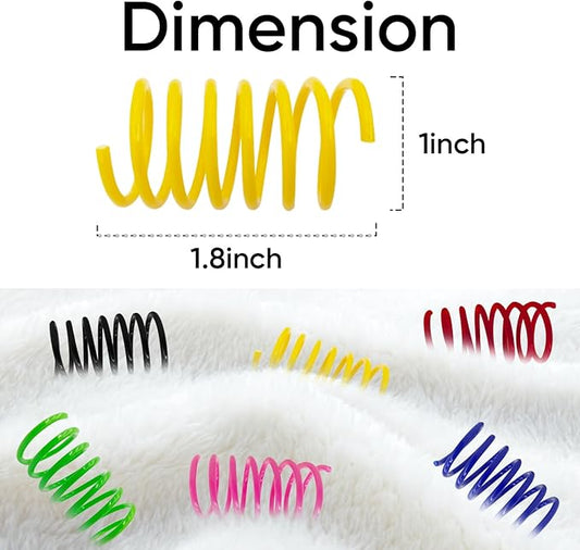 AGYM 6Colors Plastic Spring Cat Toys, 60 Pack Spiral Springs for Indoor Cats to Swat, Bite, Hunt, Interactive Toys for Cats and Kittens