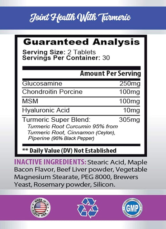 PET SUPPLEMENTS & NUTRITION LLC Joint Support for Cats - Cats Joint Health with Turmeric - MSM - Natural Support for Hip and Joints - Turmeric for Cats Liquid - 3 Bottles (180 Tablets)